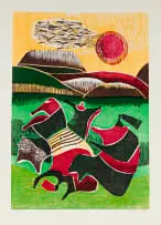 Lucky Sibiya, Ritual, 1977, colour woodcut on paper