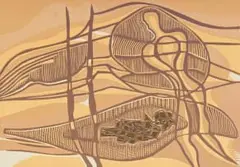 Untitled, from the Man's Gold portfolio by Cecil Skotnes, 1977, colour woodcut on paper, sold Aug 2026