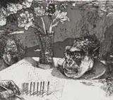 Diane Victor, I See You, etching on paper