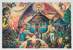 Helen Sebidi, Tselane!! Tselane!! Tselane!! Ngwanaka (Tselane!! Tselane!! Tselane!! My Child), 1995, colour screenprint on paper
