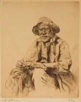 Dorothy Kay, Cape Fisherman, etching on paper