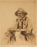 Dorothy Kay, Cape Fisherman, etching on paper