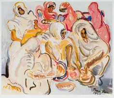 Irma Stern, Seated Arab Women, Zanzibar, colour photolithograph on paper