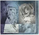 Armando Baldinelli, Myself and My Goddess, 1970, colour lithograph on paper