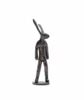 Guy Du Toit, Standing Hare, 2023, bronze with a dark brown patina