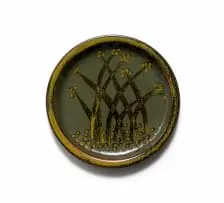 Esias Bosch, Plate with plant motif, stoneware with granite glaze and iron decoration