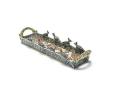 Ardmore Ceramic Studio, Tray with guinea fowl motif, 1994, painted and glazed ceramic