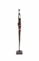 Michael Fleischer, Standing Figure, bronze, on a wooden base