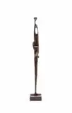 Michael Fleischer, Standing Figure, bronze, on a wooden base