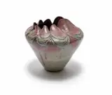 Kim Bolland, Vase with layered petal motif, 1983, incised and glazed stoneware