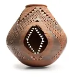 Mpho Mokgatlhe, Untitled Isibani I, painted and incised unglazed ceramic