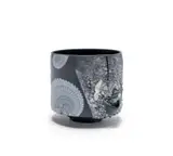 Eugene Hön, Ashes to Ashes III, slip-cast black Parian body with white transfers and white dust encrusted segments