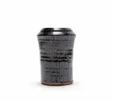 Esias Bosch, Vase with textured surface, stoneware with iron glaze and combed decoration