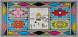 Esther Mahlangu, Untitled (Homestead with Ndebele Pattern), 2017, acrylic on canvas
