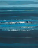 Larry Scully, Abstract Lansdcape in Blue, 1969, oil on canvas