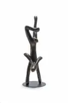 Guy Du Toit, Handstand Hare, 2026, bronze with a brown patina, on a painted steel base
