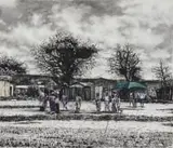 Phillemon Hlungwani, Ndlela hi Komba (Show Us the Way), 2014, charcoal and pastel on paper