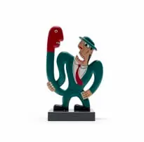 Norman Catherine, 18/014, painted wood on wooden base