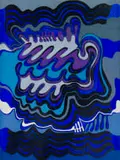 Cecily Sash, Minoan Composition in Purple and Blue, 1966, oil on board