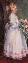 Adriaan Boshoff, Flower Girl, 1994, oil on canvas laid down on board