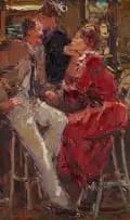 Adriaan Boshoff, The Date, oil on canvas laid down on board