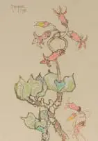 Gregoire Boonzaier, Plakkies (Cotyledon), 1994, pastel and ink on paper
