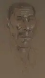 Gregoire Boonzaier, Ou Visser (Old Fisherman), 1967, charcoal and pastel on paper