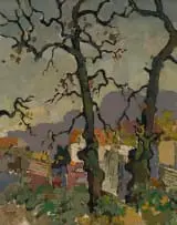 Gregoire Boonzaier, Trees in Newlands, 1963, oil on canvas