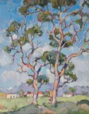 Gregoire Boonzaier, Bloekombome, Kenilworth (Blue Gums, Kenilworth), 1982, oil on canvas