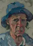 Gregoire Boonzaier, Self Portrait with Hat, oil on canvas