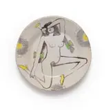 Hylton Nel, Plate with Nude, painted and glazed ceramic
