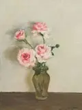 Walter Meyer, Pink Roses in a Vase, 2000, oil on canvas