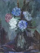 Cecil Higgs, Flowers in a Vase, oil on canvas