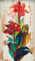Vladimir Tretchikoff, Cannas, 1960, oil on paper laid down on board