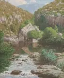 Jan Ernst Abraham Volschenk, In the Courente River Gorge, Riversdale, 1930, oil on canvas