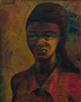 Gerard Sekoto, Pensive Young Woman, oil on canvas