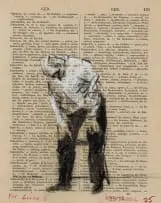 William Kentridge, Untitled (For Linda G), pastel on found paper
