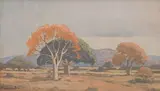 Jacobus Hendrik Pierneef, Bushveld Trees, oil and pencil on board