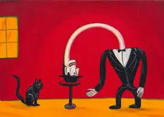 Norman Catherine, Black Cat Magic, oil on canvas