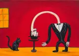 Norman Catherine, Black Cat Magic, oil on canvas