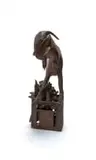 Guy Du Toit, Bok Bok on a Lug Box of Wooden Anvils, bronze with brown patina