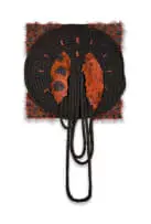 Patrick Bongoy, Frozen in Time, 2022, found rubber inner tubes and valves on board