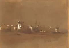 Near Salt River - Truter’s Mills (recto); preliminarly sketch (verso) by Thomas Bowler, watercolour with heightening in China White on toned paper, offered Jun 2026