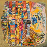 Robert Brooks, Mining in Cross Section, mixed media on board