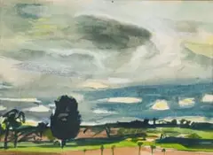 Turbulent Sky by Robert Brooks, watercolour and chalk on paper, sold Jun 2026