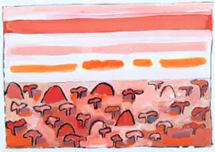 Brian Bradshaw, SA-ZA, gouache on paper