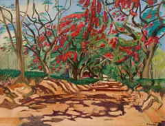 Betsy Fordyce, Lane with Trees in Bloom, 1941, oil on canvas