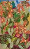 Keiskamma Art Project, Sunbird amongst Flowers and Leaves, appliqué and embroidery on textile