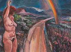 Michael Hallier, Rainbow Woman, oil on board