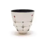 Andile Dyalvane, White Scarified Pot, 2020, glazed stoneware clay with hand-painted underglaze